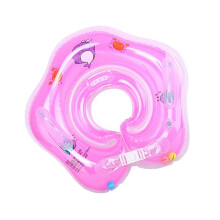Neugeborenen-Halsring Doppelter Luftdüsen PVC Doppel-Luftsack Leckage-geschützt Schwimmring für Säuglinge Pink