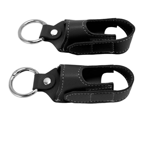 2-Piece Black Inhaler Holder - Stylish PU Leather Easy Clip-On Design