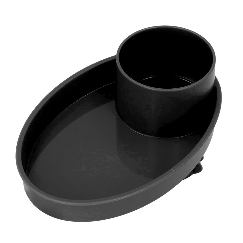 Portable Car Seat Snack Tray With Rotating Cup Holder - Black 6941336127389