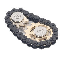 Juguete de engranaje de cadena de bicicleta negro dorado, 60x36mm