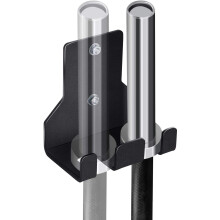 Wall Mounted Barbell Holder Steel Barbell Storage Rack Space Saving Vertical Stand Double Pole Support for Garage Gym