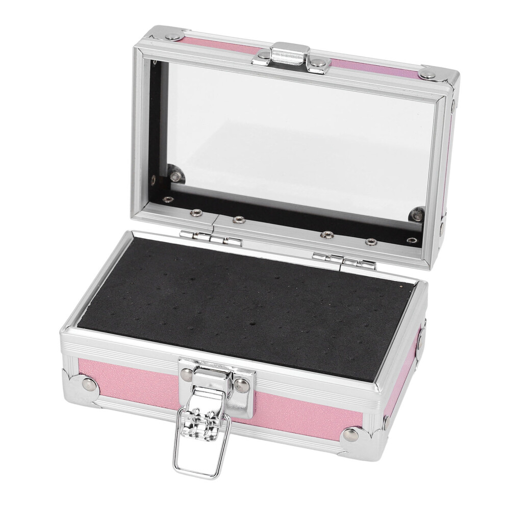Dazzling Pink Aluminum Nail Drill Bits Holder, Dustproof & Drop-Resistant