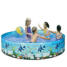Tragbarer, aufblasbarer, robuster Kunststoffschwimmbecken, faltbarer Familienpool, runder Pool für Babys, Kinder und Erwachsene