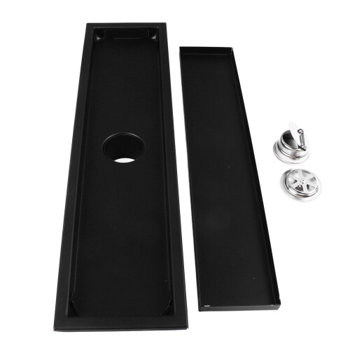 Desagüe de piso para ducha 40 cm/15.75 in, rectangular, negro 2