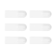 6pcs Plastic Bathroom Hooks No Drilling Adhesive Wall Hooks Stylish Simple