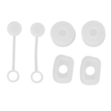 6PCS Reusable Silicone Straw Cover Caps Spill Stops Transparent Square Round