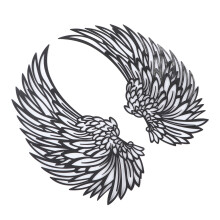 Wings Wandbild Kunst Metall Gitter Ausschnitt Wanddekoration für Zuhause Schlafzimmer Wohnzimmer Garten Büro Doppel Seiten Schwarz mit Lich