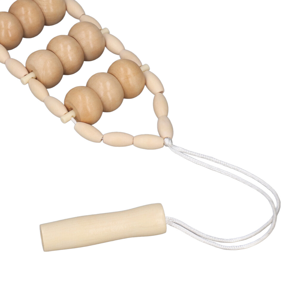 Wood Beech Back Massager Roller Rope for Muscle Relief â Manual Self Massage Tool
