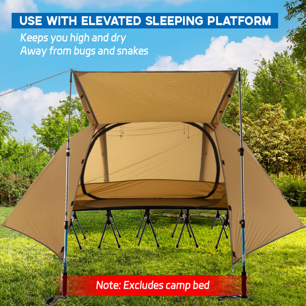 Lightweight 1-Person Tent with Elevated Platform, Waterproof 256x256x110cm
