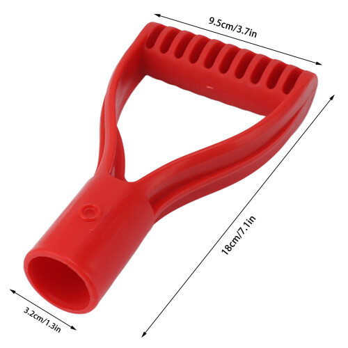 Plastic D-Handle Shovel Handle 32mm Inner Diameter Red 18cm 1