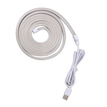 Lumière néon en corde USB de 6,5 pieds, silicone blanc, ruban LED