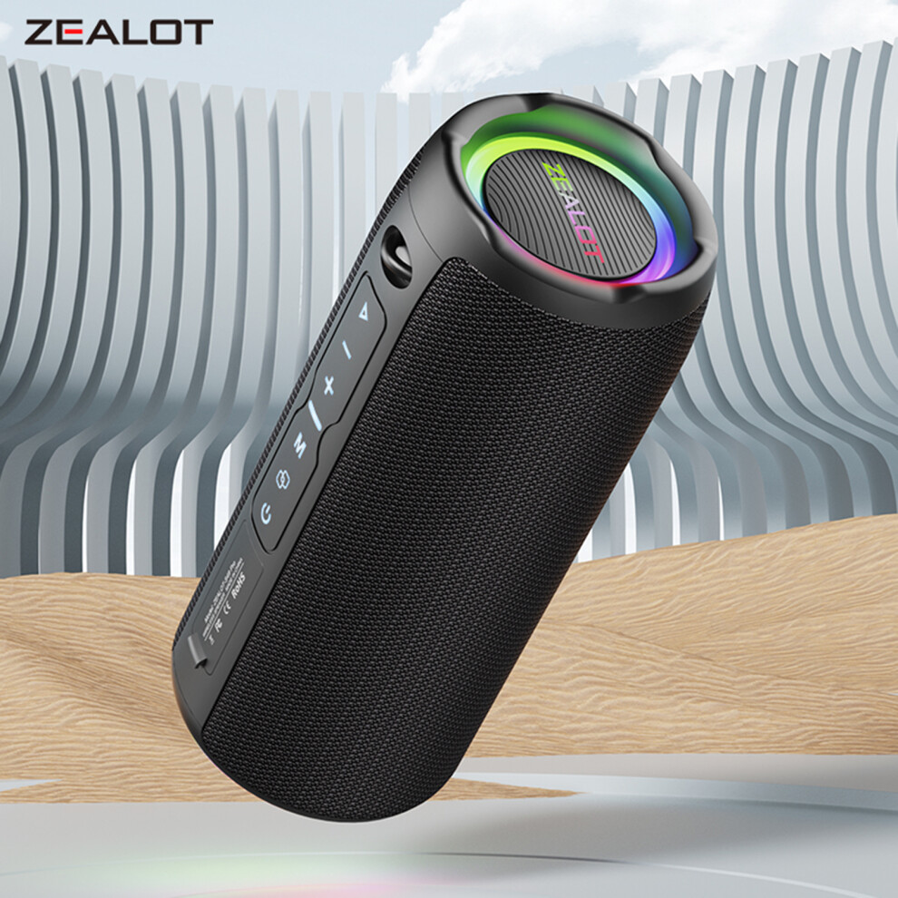 Zealot S49pro Portable Wireless Speaker, 3600Mah, 20W, Ipx6 Waterproof, Rgb Lights, Blue 9481336143400