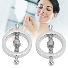 Rust-Proof Metal Nipple Clamp Rings for Men & Women, Adjustable Size