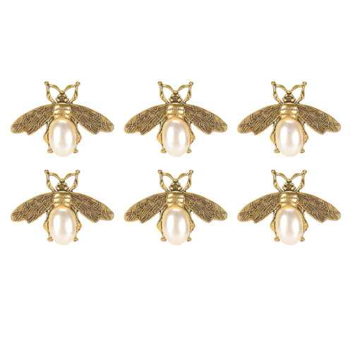 Clip per scarpe 6 pezzi, 3,54,7 cm, perla a forma di ape 2