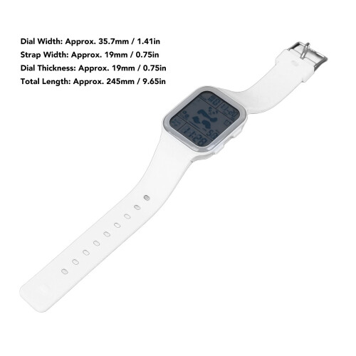 Reloj electrónico 170mAh, esfera de 35.7mm, 245mm, blanco 1