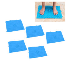 5Pcs TPE Foot Massage Mat for Home & Outdoor, Blue, 38.4 x 28.5cm