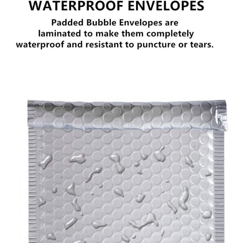 Bubble Mailers 4.3x4.3 Inches Self-Adhesive Silver Metallic Bubble Envelopes 50 Pack 1