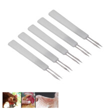 50 Stück Hähnchen Geflügel Doppelnadel Dorn Pockennadel Hähnchenimpfnadel Geflügelzuchtgerät Weiß