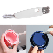 Spazzola 3-in-1 per la pulizia delle scanalature del coperchio della tazza - plastica da 80 g