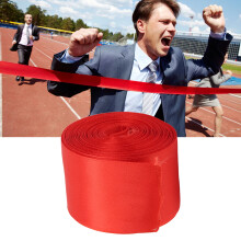 Red Sprint Finishing Line Satin Ribbon 20m for Gift Wrapping, School Events