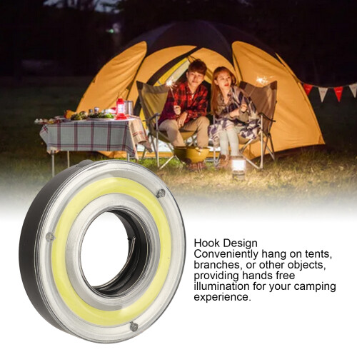 Lanterna da campeggio a LED in ABS, 3 modalità, 3x AAA, nera 2