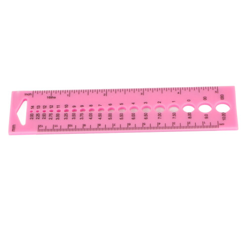 10Pcs Clear Plastic Knitting Needle Gauge Ruler Multipurpose Sewing Tool 2