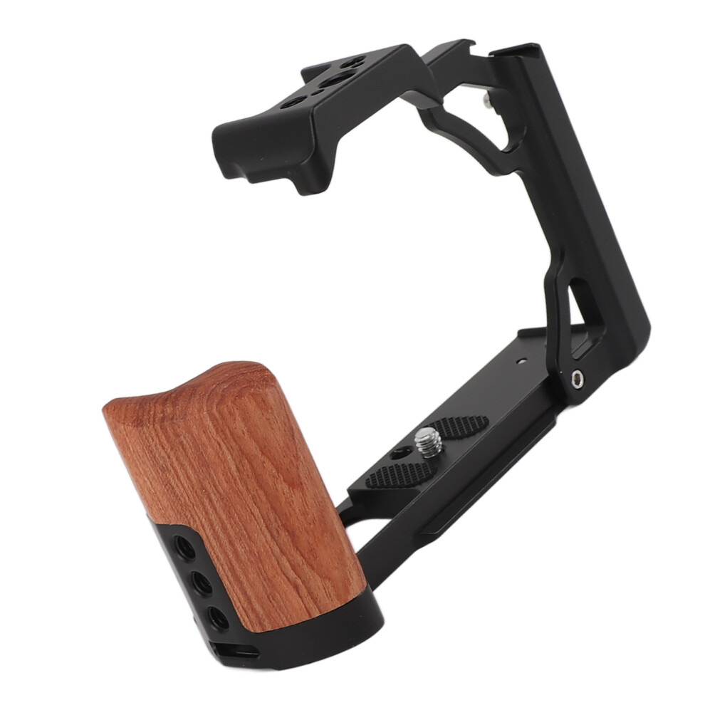 Lightweight Aluminum Camera Cage With Wood Handle For Nikon Zfc, Black 7601336162061