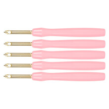 Penna punch needle da 5,0 mm con manico ergonomico rosa, set da 5 pezzi