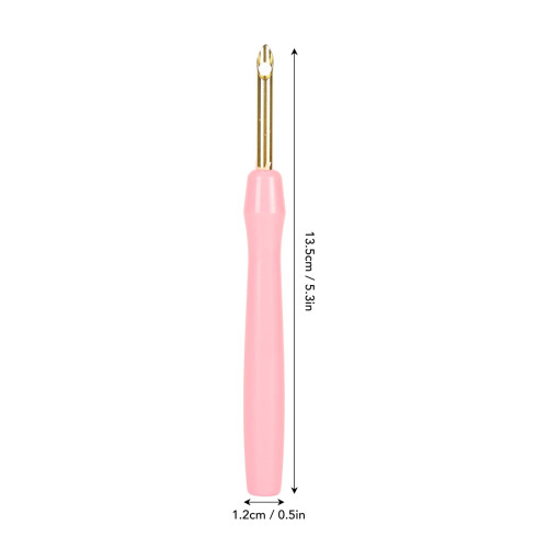 Penna punch needle da 5,0 mm con manico ergonomico rosa, set da 5 pezzi 1