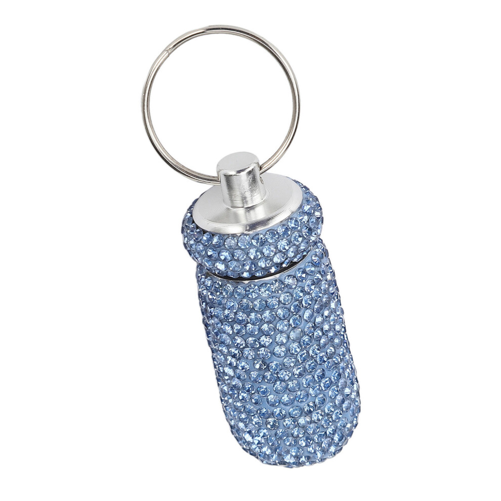 Light/Blue Rhinestone Aluminum Medicine Bottle Container 4.5Ml Waterproof