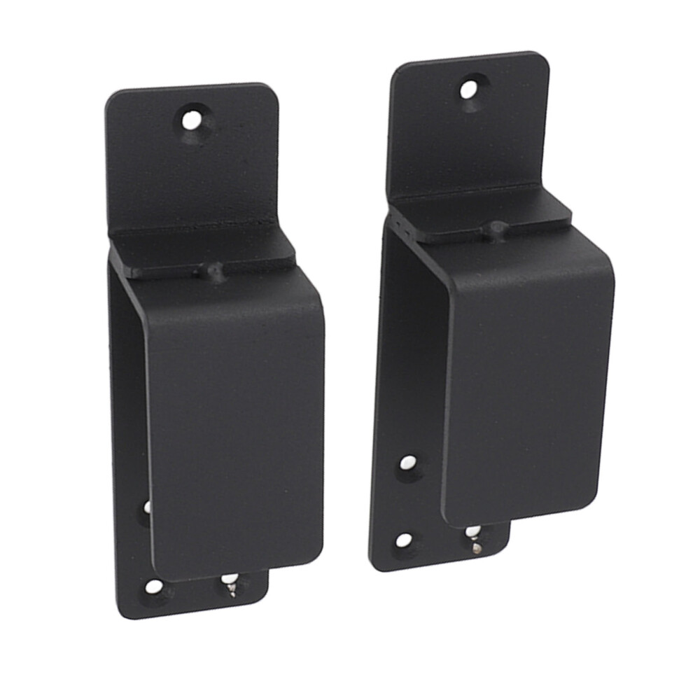 2Pcs Carbon Steel Door Barricade Brackets For 2X4 Boards Black 8431336165934