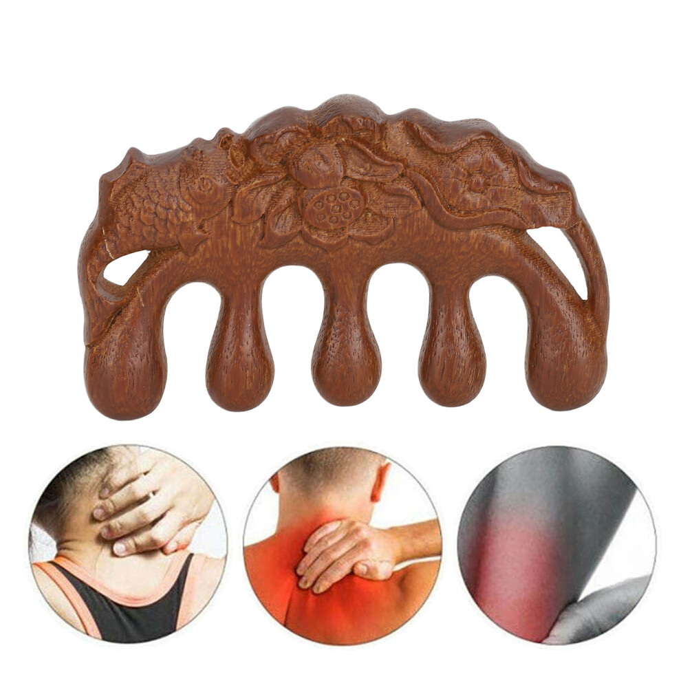 Golden Sandalwood Gua Sha Scalp Massager With 20Ml Essential Oil Bottle