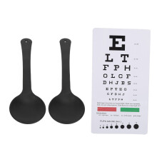 Pocket-Augen-Sichttest mit 2 Stück Abdeckern, doppelseitige Sehtestkarte