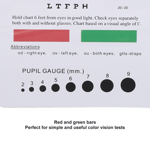 Vision Eye Test Chart with 2 Eye Occluders - Double Sided & Portable 2