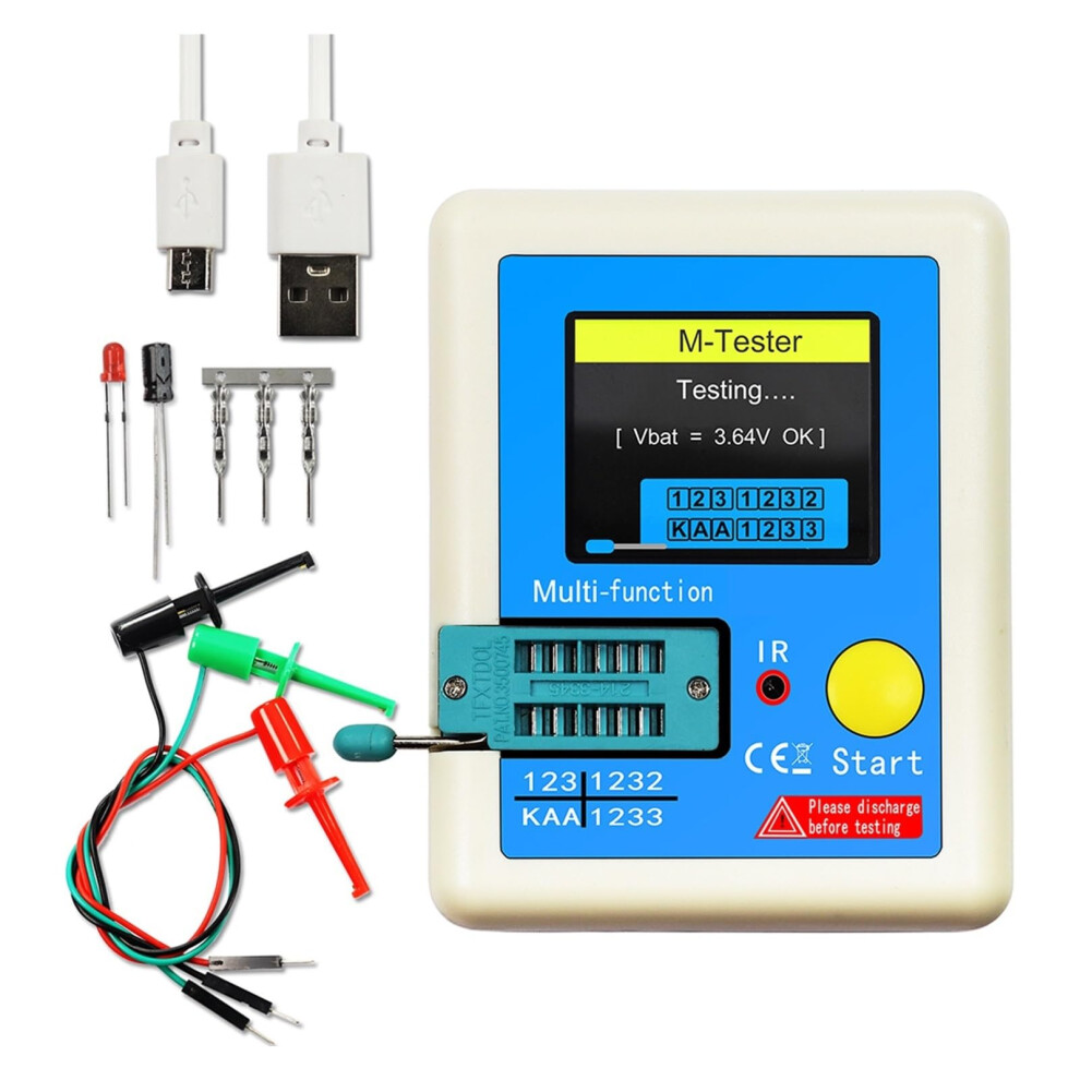 Lcr-T7 Transistor Tester With Tft Display Diode Triode Lcr Esr Meter Npn Pnp Mosfet Ir Multimeter 6482260410692