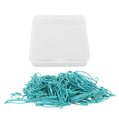 100 pezzi fermacampioni a forma di pesce, azzurro cielo, Dimensione: Standard 1