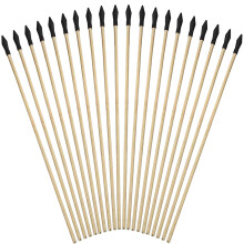 Wooden Arrow Shafts Pack of 20 for Beginner Archery, Kids Replacement Arrows with Rubber Tip for Outdoor Bows
