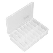 16-fächeriger Teilekasten, transparent, 16 Fächer, PP-Kunststoff, Schmuckorganizer, Aufbewahrungsbox