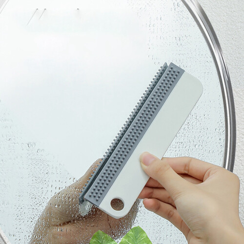 Water Blade Glass Scraper – Portable Multipurpose Car Squeegee, White Gray