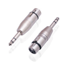 Set de 6 adaptadores de 6,35 mm a XLR de aleación de zinc plateada