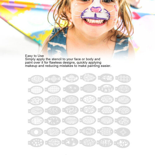 Set di stencil per trucco del viso, 42 pezzi, riutilizzabile, PP 2