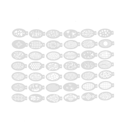 Set di stencil per trucco del viso, 42 pezzi, riutilizzabile, PP 1