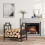 Firewood Rack Iron Firewood Storage Rack Modern Simple Style Stacking Shelves Fireplace Tools Storage 4