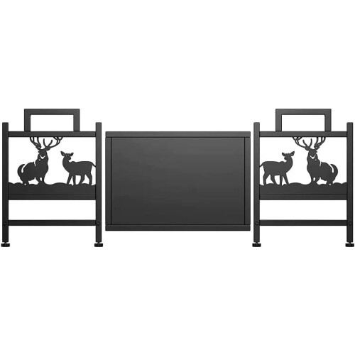 Firewood Rack Iron Firewood Storage Rack Modern Simple Style Stacking Shelves Fireplace Tools Storage 2