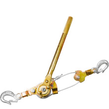 Come Along 3 Ton Winch Double Rope 10 Feet Heavy Duty Hand Puller 6600 Lb Capacity 2 Hooks Cable Ratchet Double Metal