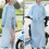Sky Blue UV Sun Protection Cycling Suit, Free Size, Polyester 6