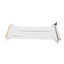 PCIE 4.0 X16 Extender Riser Kabel Hochabschirmung 180 Grad Flexibel PCIE 4.0 Verlängerungskabel für Grafikkarte Weiß 50cm/19,7 Zoll