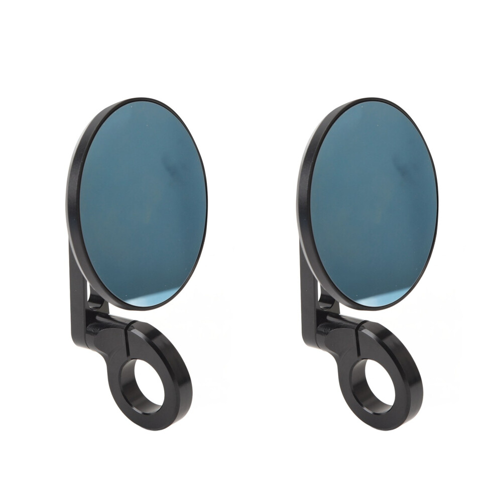Round Motorcycle Bar End Mirrors For M8 M10 Handlebar Anti Glare Blue/Black 4621336186679