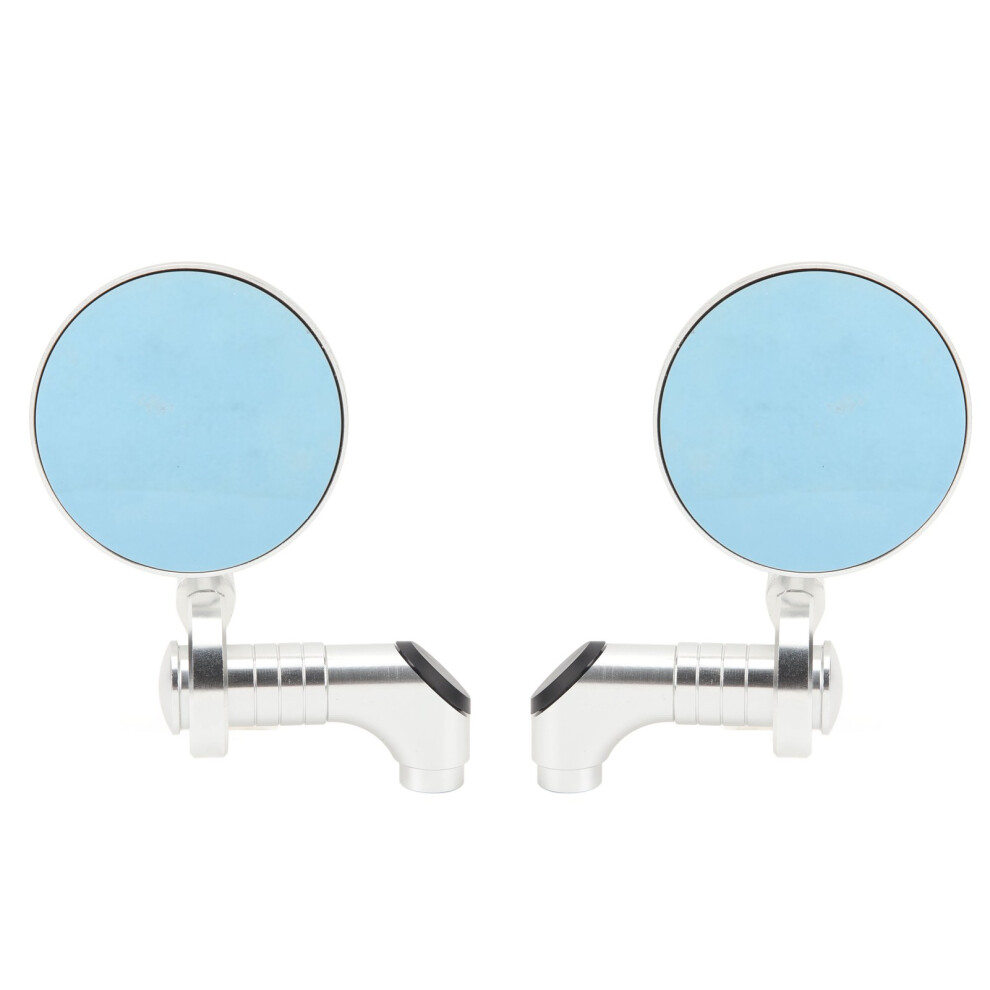 Round Motorcycle Mirror Bar End Side Handlebar Mirror Universal Fit M8 M10 Blue 6911336186709