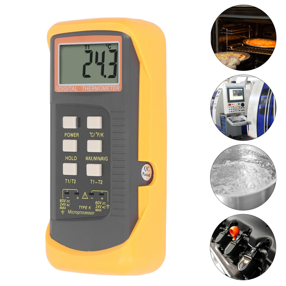 Digital K Type Thermometer Double Probe -50.0C to 1370C
